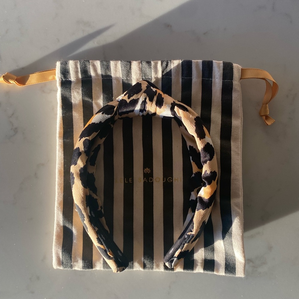 Lele Sadoughi Leopard Print Knotted Headband
